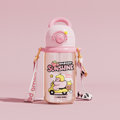 Children's Whale Cartoon Diving Fountain Water Bottle - Tritan Leakproof Sippy Cup (Various Sizes & Colors)